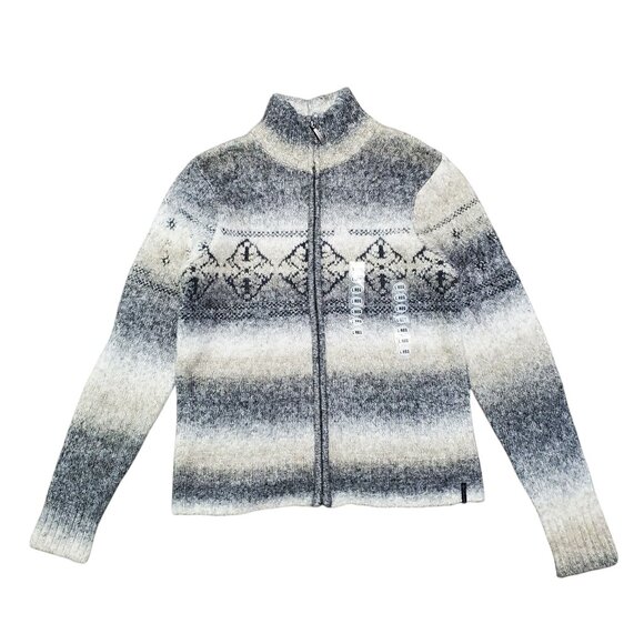 NWT Deadstock Vintage Columbia Fair Isle Wool Blend Women's Striped Sweater - L - Picture 1 of 8
